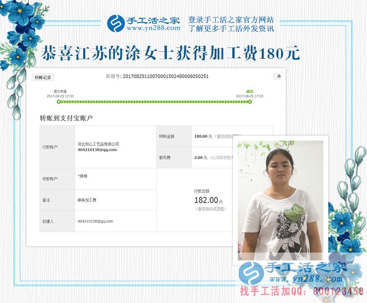 店里的租金有了，江蘇的涂女士用手工活兼職賺錢真不少(圖1)