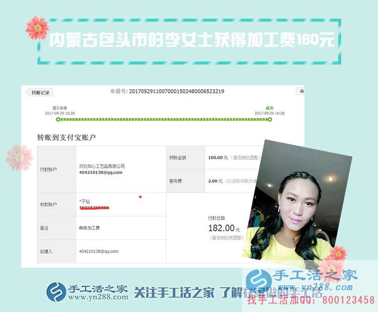 三全其美的好事業(yè)，內蒙古包頭美女李女士下班后堅持做珠繡畫賺錢(圖1)