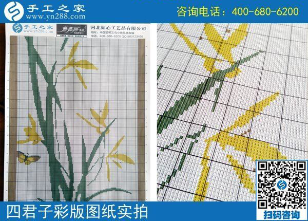 手工之家雅薇麗珠繡圖紙（梅蘭竹菊）新款，彩色升級(jí)版！(圖5)